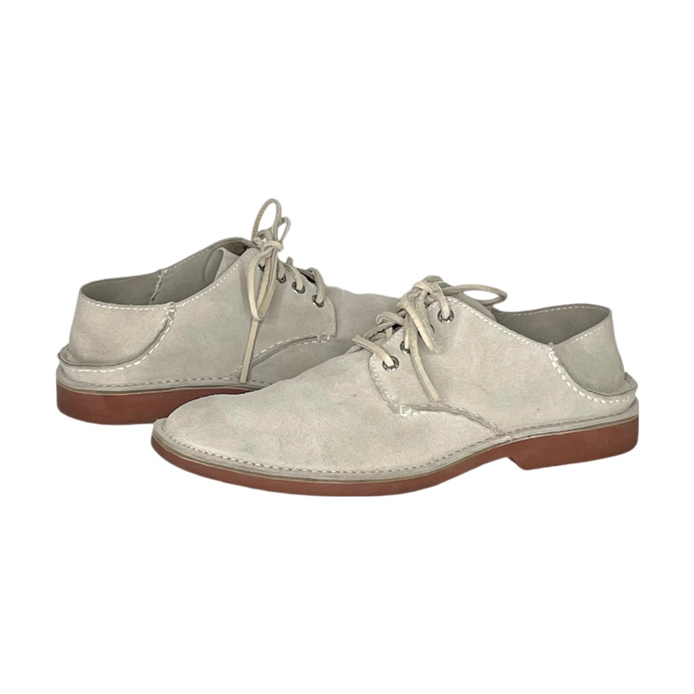 Sperry TopSider Boat Shoes Lace Up Oxford Plain Toe Sand Suede Size 10 Drop Heel